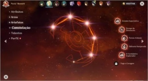 Genshin Impact AR 56 / 8 personagens 5* e 3 armas 5*