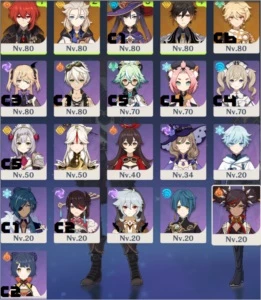 Zhongli + Monac1 + Diluc + Albedo e + AR52 - Genshin Impact