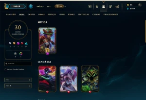 Desafiante com 80 Champs e 30 Skins ( 590 PDL ) - League of Legends LOL