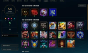 Conta de League of Legends, Platina 1, 34 campeões e 9 skins LOL