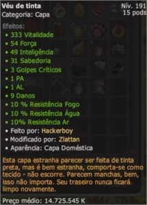 Véu de Tinta Exo PA Servidor Spiritia - Dofus