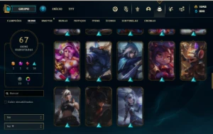 Conta LOL com mais de 145 campeoes e 67 skin + 26 sentinela - League of Legends