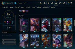 Conta LOL com mais de 145 campeoes e 67 skin + 26 sentinela - League of Legends