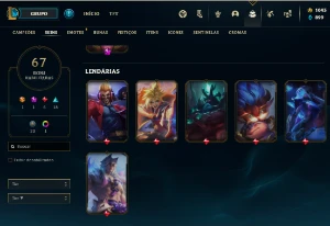 Conta LOL com mais de 145 campeoes e 67 skin + 26 sentinela - League of Legends
