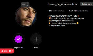 Perfil de Frases de Jogador com Alta Engajamento à Venda! ⚽ - Redes Sociais