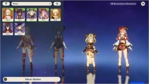 Conta com Yoimiya + Sayu + Yanfei + Xinyan - Genshin Impact