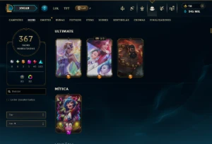 Unranked com TODOS os Champs e 367 Skins ( Nivel 1065 ) - League of Legends LOL