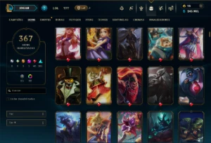 Unranked com TODOS os Champs e 367 Skins ( Nivel 1065 ) - League of Legends LOL