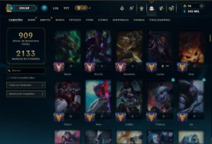 Unranked com TODOS os Champs e 367 Skins ( Nivel 1065 ) - League of Legends LOL