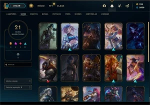 Conta LoL Platina 4 + 21 skins (email n verificado) - League of Legends