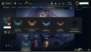 Conta LoL Platina 4 + 21 skins (email n verificado) - League of Legends