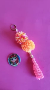 Chaveiro Pompom para Bolsas - Artesanato e Personalizados