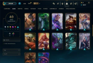Prata 1 com 95 Champs e 40 Skins - League of Legends LOL