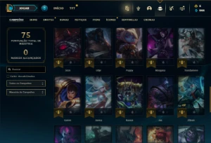 Ouro 3 com 50 Champs e 13 Skins - League of Legends LOL