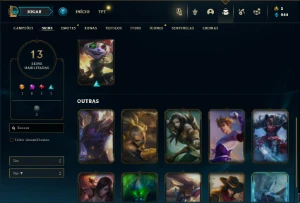 Ouro 3 com 50 Champs e 13 Skins - League of Legends LOL