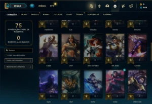Ouro 3 com 50 Champs e 13 Skins - League of Legends LOL