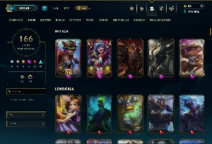 Bronze 2 com TODOS os Champs e 166 Skins +5 Miticas - League of Legends LOL