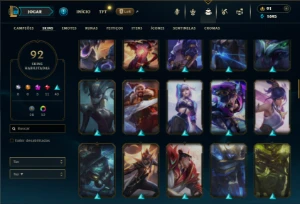 Prata 1 com 85 Champs e 92 Skins + 2 Prestigios - League of Legends LOL