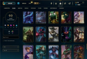 Prata 1 com 85 Champs e 92 Skins + 2 Prestigios - League of Legends LOL