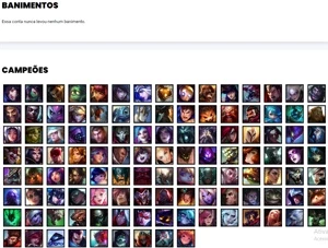 Conta ouro 4 com 114 Champs e 135 Skins + 28 Cromas - League of Legends LOL