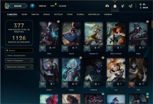 Conta ouro 4 com 114 Champs e 135 Skins + 28 Cromas - League of Legends LOL