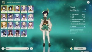 Conta genshin impact ar 51 com 4 personagens 5*