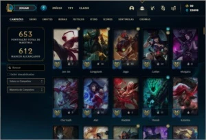 Conta platina 3 com todos os champs e 141 skins 6 Vitoriosas - League of Legends LOL