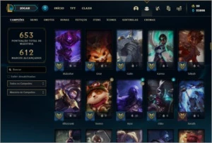 Conta platina 3 com todos os champs e 141 skins 6 Vitoriosas - League of Legends LOL