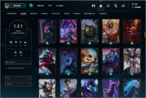 Conta platina 3 com todos os champs e 141 skins 6 Vitoriosas - League of Legends LOL