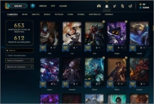 Conta platina 3 com todos os champs e 141 skins 6 Vitoriosas - League of Legends LOL