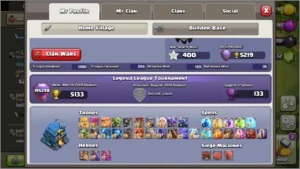 CV 12 , Herois 50 65 40, 4 Skins , 1832 gemas - Clash of Clans