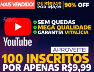 [Promoção] 100 Inscritos Youtube por apenas R$ 9,99