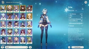 Conta genshin impact AR-17 Eula,Itto,Hutao,Mona,Keqing C1