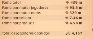 Conta Albion = 439M fama + T8 em todos os recursos + DE 200M - Albion Online