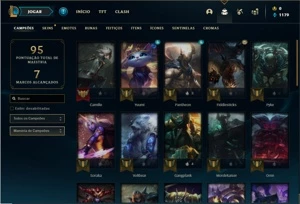 Conta platina 4 com 38 Champs e 13 Skins + 2 Fragmentos - League of Legends LOL