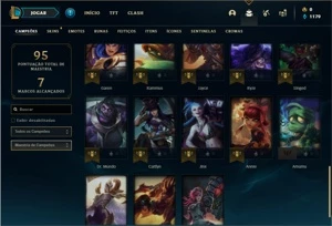 Conta platina 4 com 38 Champs e 13 Skins + 2 Fragmentos - League of Legends LOL