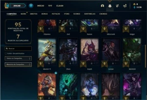 Conta platina 4 com 38 Champs e 13 Skins + 2 Fragmentos - League of Legends LOL