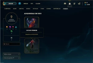 Conta platina 4 com 38 Champs e 13 Skins + 2 Fragmentos - League of Legends LOL