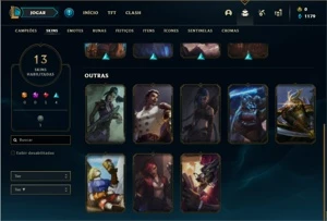 Conta platina 4 com 38 Champs e 13 Skins + 2 Fragmentos - League of Legends LOL