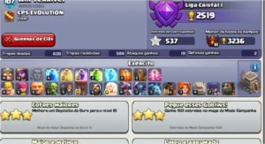 Conta CV9 TROPAS FULL 2600 GEMAS - Clash of Clans