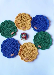 Porta Copos em Crochê Brasil - Artesanato e Personalizados
