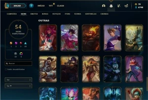 Conta ouro 4 com 63 Champs e 54 Skins + 2 Prestigios da LUX - League of Legends LOL