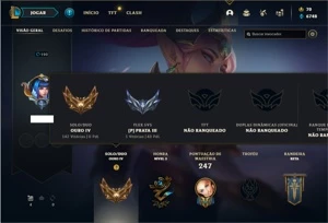Conta ouro 4 com 63 Champs e 54 Skins + 2 Prestigios da LUX - League of Legends LOL