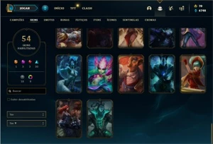 Conta ouro 4 com 63 Champs e 54 Skins + 2 Prestigios da LUX - League of Legends LOL