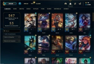Conta ouro 4 com 63 Champs e 54 Skins + 2 Prestigios da LUX - League of Legends LOL