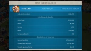Conta ROK - Rise of Kingdons - 49M- VIP 13 - Inf. REAL - Outros