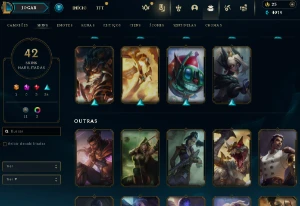 Conta Lol Full Acesso - Lvl 195 - 42 Skins - 130+ Campeões - League of Legends