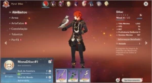 Conta Genshin Impact AR 7 com Diluc + Mona
