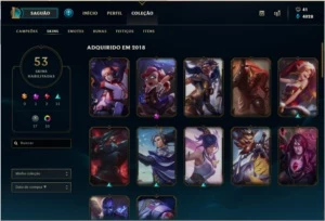 Conta Platina 4, 53 Skins, 107 Campeões e Nivel 95 Season 8! - League of Legends LOL
