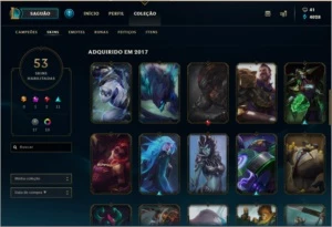 Conta Platina 4, 53 Skins, 107 Campeões e Nivel 95 Season 8! - League of Legends LOL
